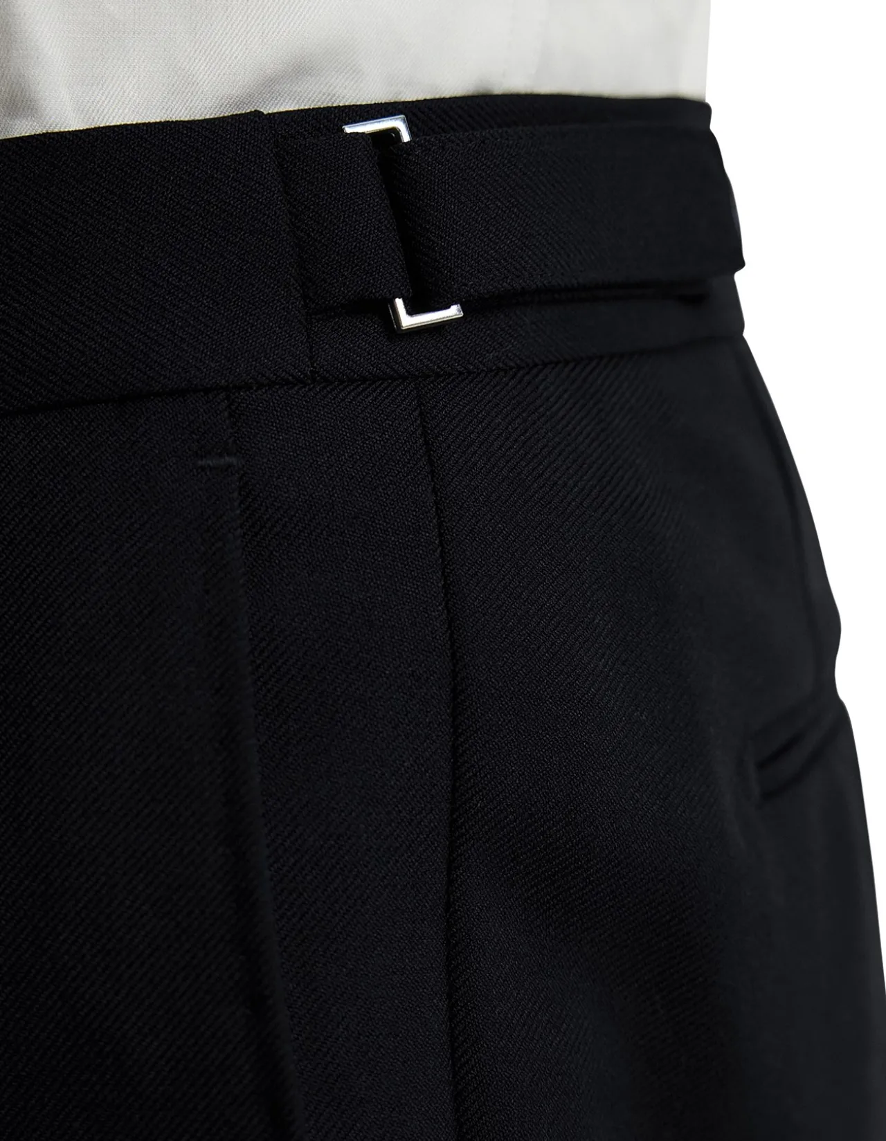 TAB DETAIL WOOL PANTS
