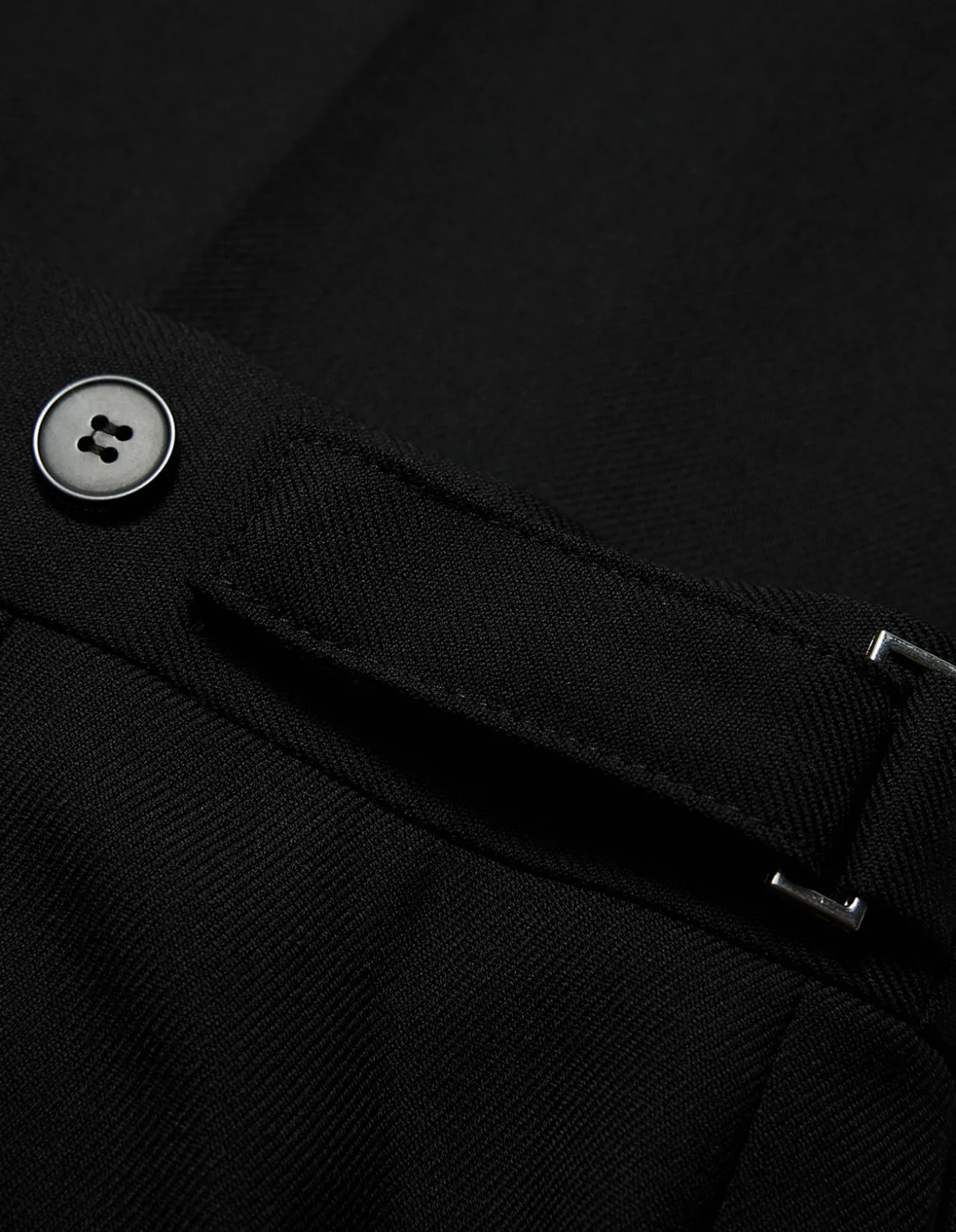 TAB DETAIL WOOL PANTS
