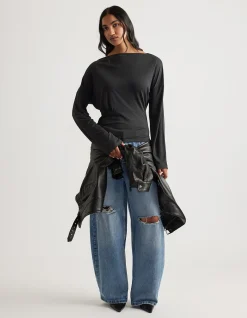 TAHLIA CINCHED LONG SLEEVE TOP