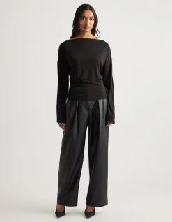 TAHLIA CINCHED LONG SLEEVE TOP