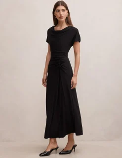 TAHNEE RUCHED WAIST MIDI DRESS