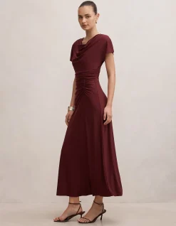 TAHNEE RUCHED WAIST MIDI DRESS