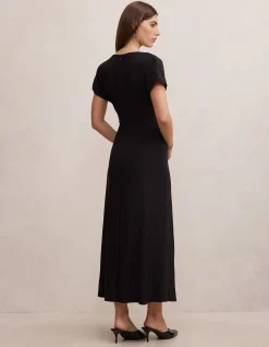 TAHNEE RUCHED WAIST MIDI DRESS