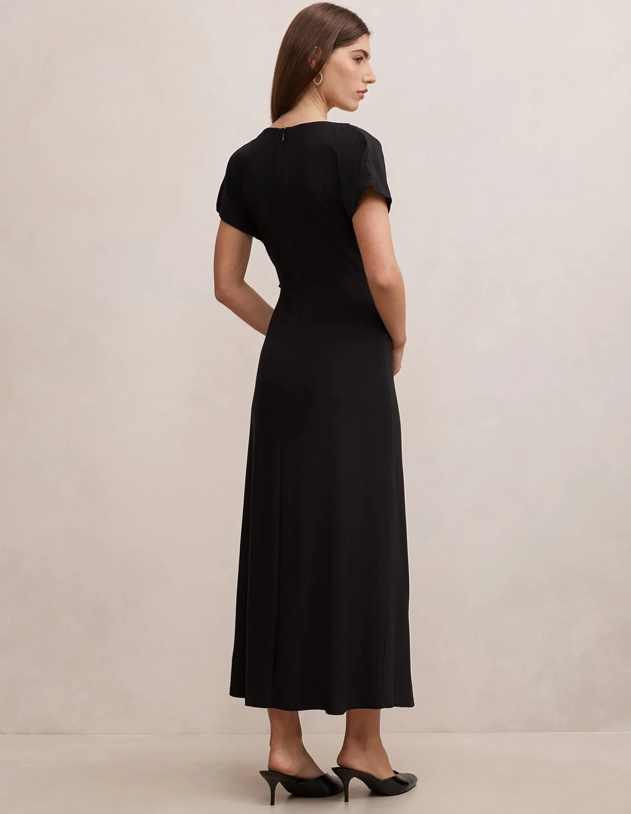 TAHNEE RUCHED WAIST MIDI DRESS