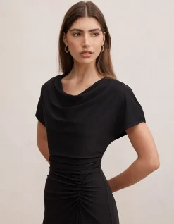 TAHNEE RUCHED WAIST MIDI DRESS