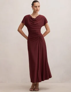 TAHNEE RUCHED WAIST MIDI DRESS