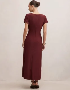 TAHNEE RUCHED WAIST MIDI DRESS
