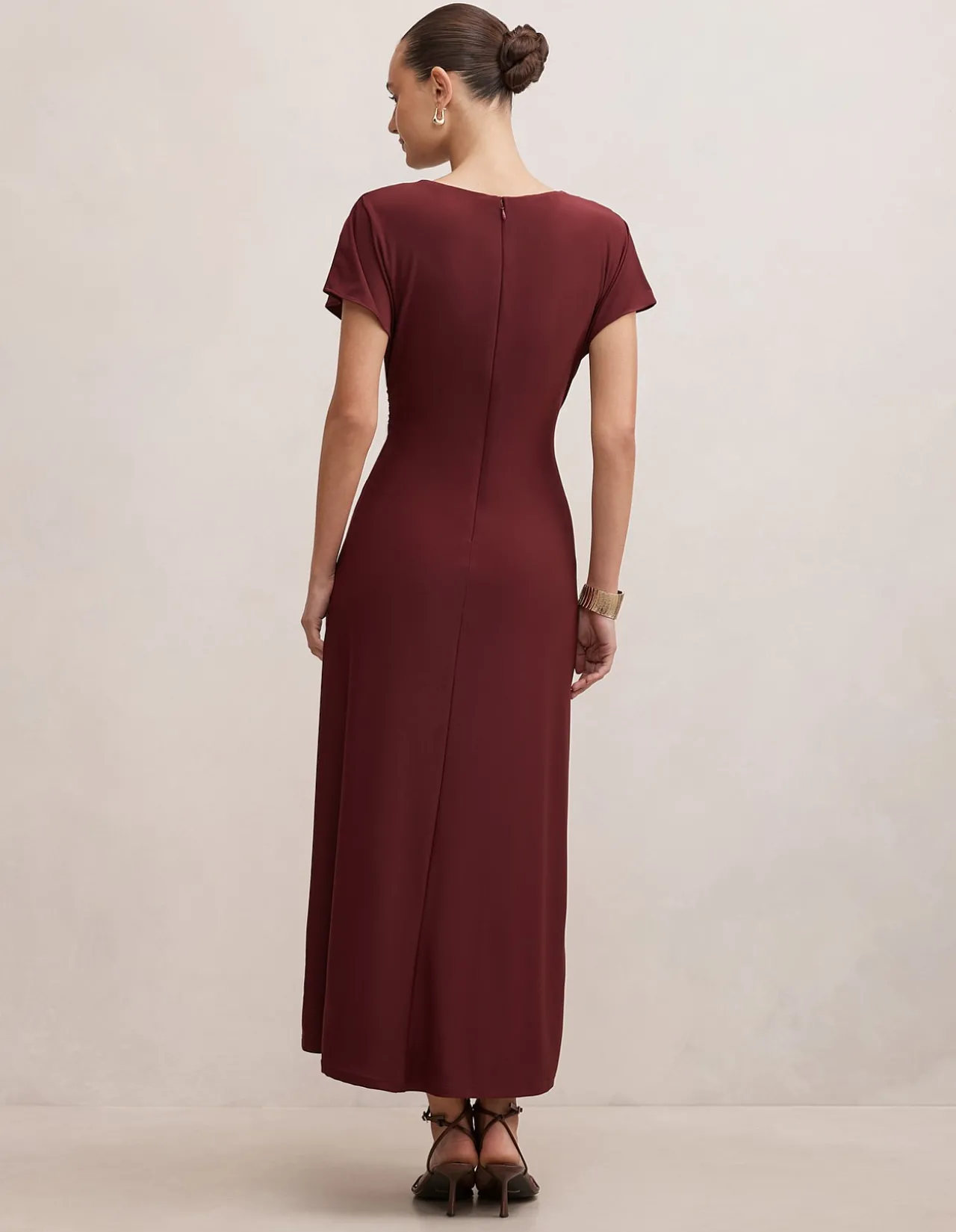 TAHNEE RUCHED WAIST MIDI DRESS