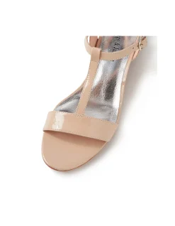 Taner Patent T Bar Low Heel Sandals