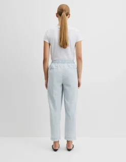 Tapered Chambray Pintuck Pant
