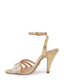 Tate Gold Metallic Leather Strappy Heel