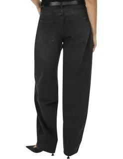 Tatum Vintage Black Barrel Leg Denim Jean