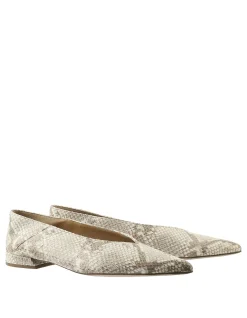 Tea Pointed Toe Snakeskin Ballerina Flat
