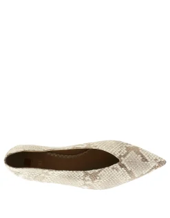 Tea Pointed Toe Snakeskin Ballerina Flat