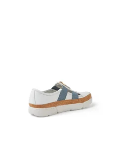 Teni Zip Front Leather Elastic Sneakers