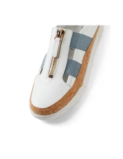 Teni Zip Front Leather Elastic Sneakers