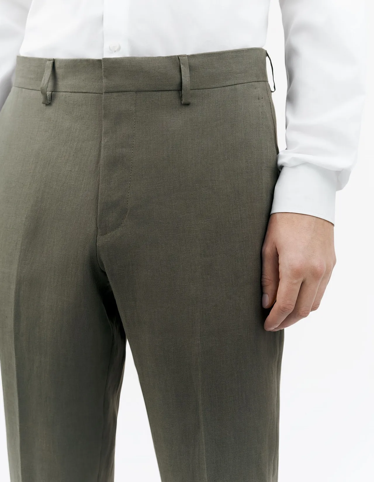 Tenutas Linen Trouser Flat Front