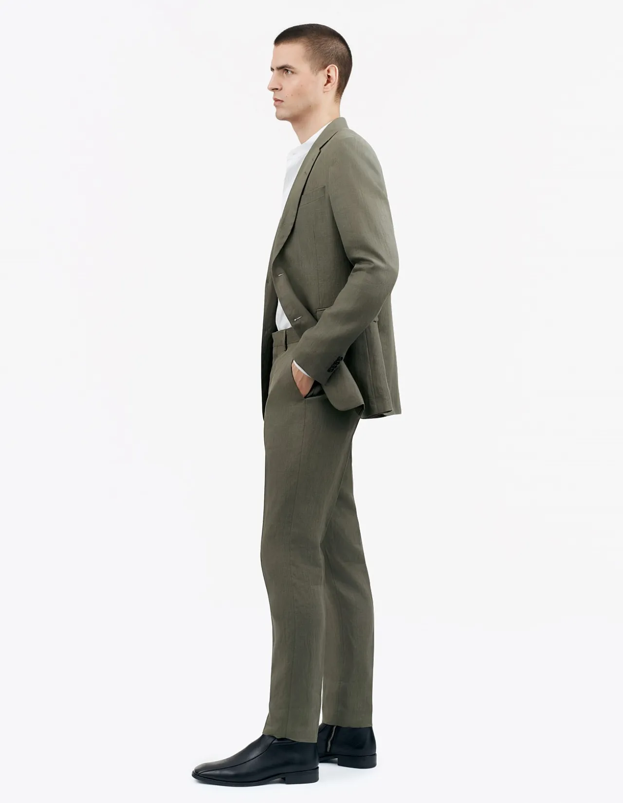 Tenutas Linen Trouser Flat Front