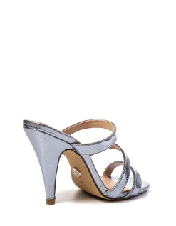 TERRA Ice Blue Metallic Leather Strappy Heel