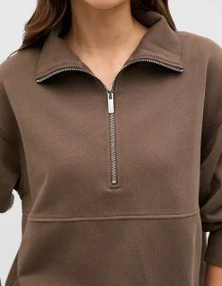 TERRY ZIP NECK SWEAT
