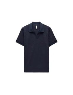 TEXTURED OPEN NECK POLO
