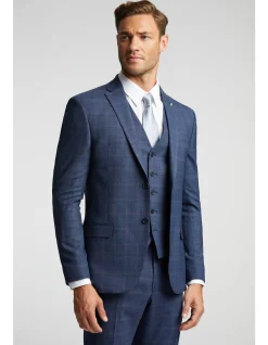 TEXTURED CHECK SUIT JACKET