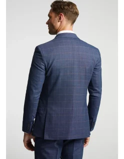 TEXTURED CHECK SUIT JACKET