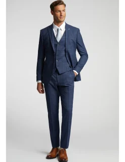 TEXTURED CHECK SUIT JACKET