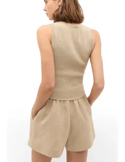 TEXTURED COTTON KNIT TOP