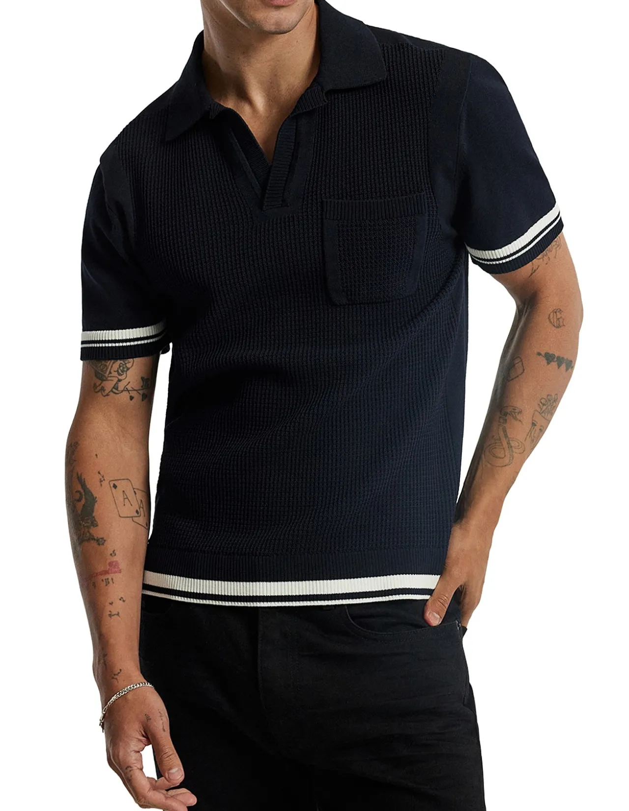 TEXTURED KNIT POLO
