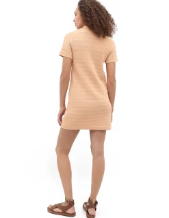 TEXTURED KNIT POLO DRESS