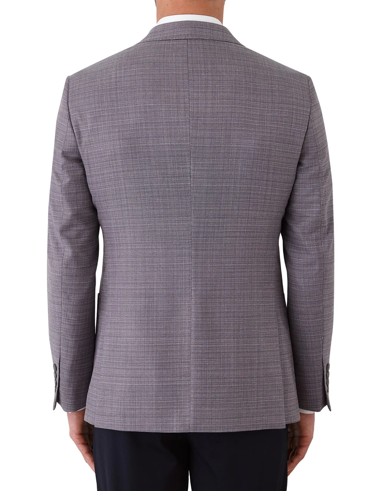 TEXTURED NOTCH LAPEL PATCH POCKET JACKET