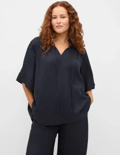 TEXTURED SATIN BLOUSE