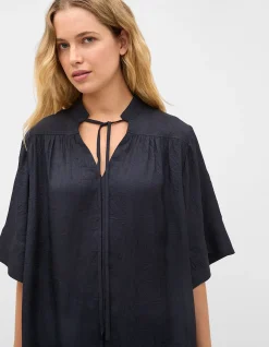 TEXTURED SATIN BLOUSE