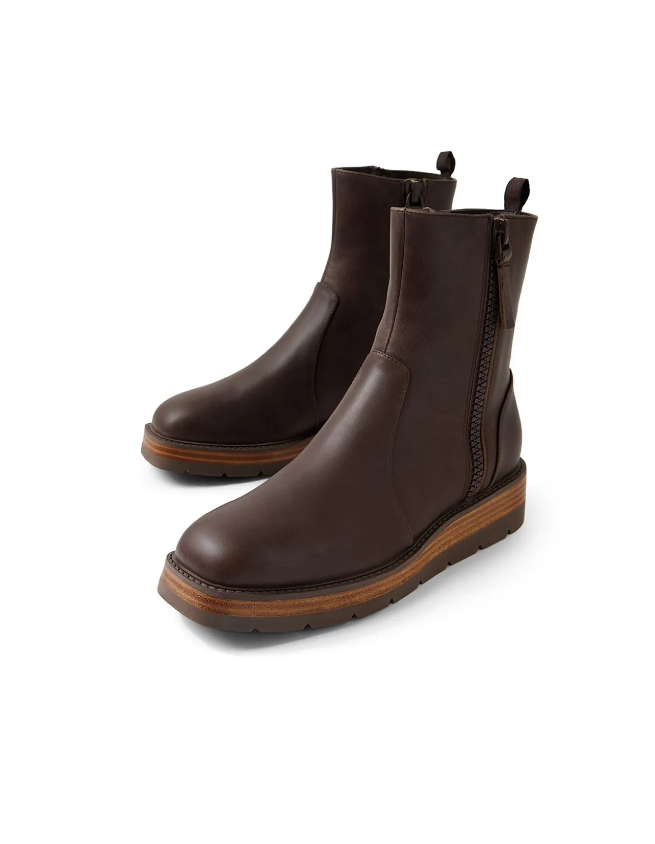 Thans Leather Zip Ankle Boots