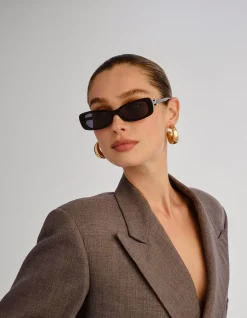 THE BELLA BLACK RECTANGLE Sunglasses