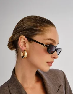 THE BELLA BLACK RECTANGLE Sunglasses