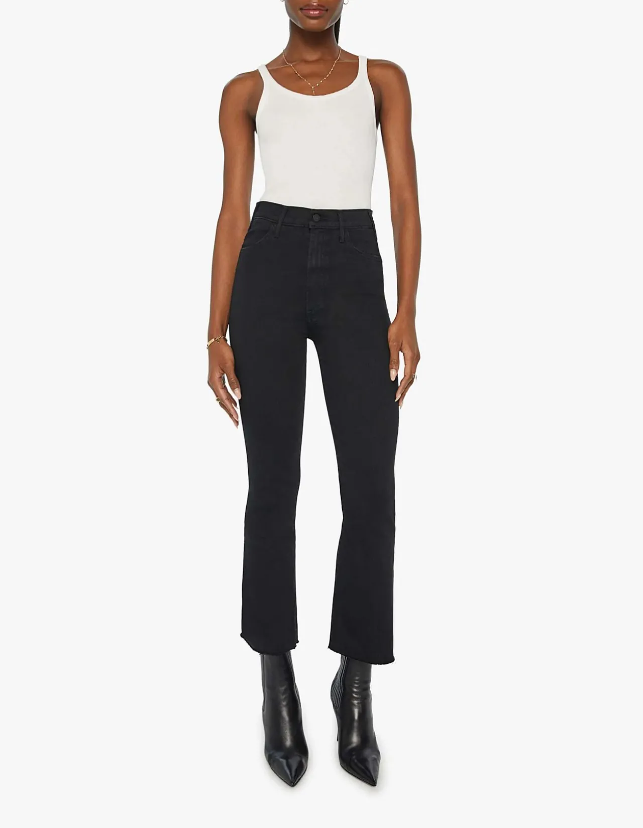 The Hustler Ankle Fray High Rise Mini Boot Jeans