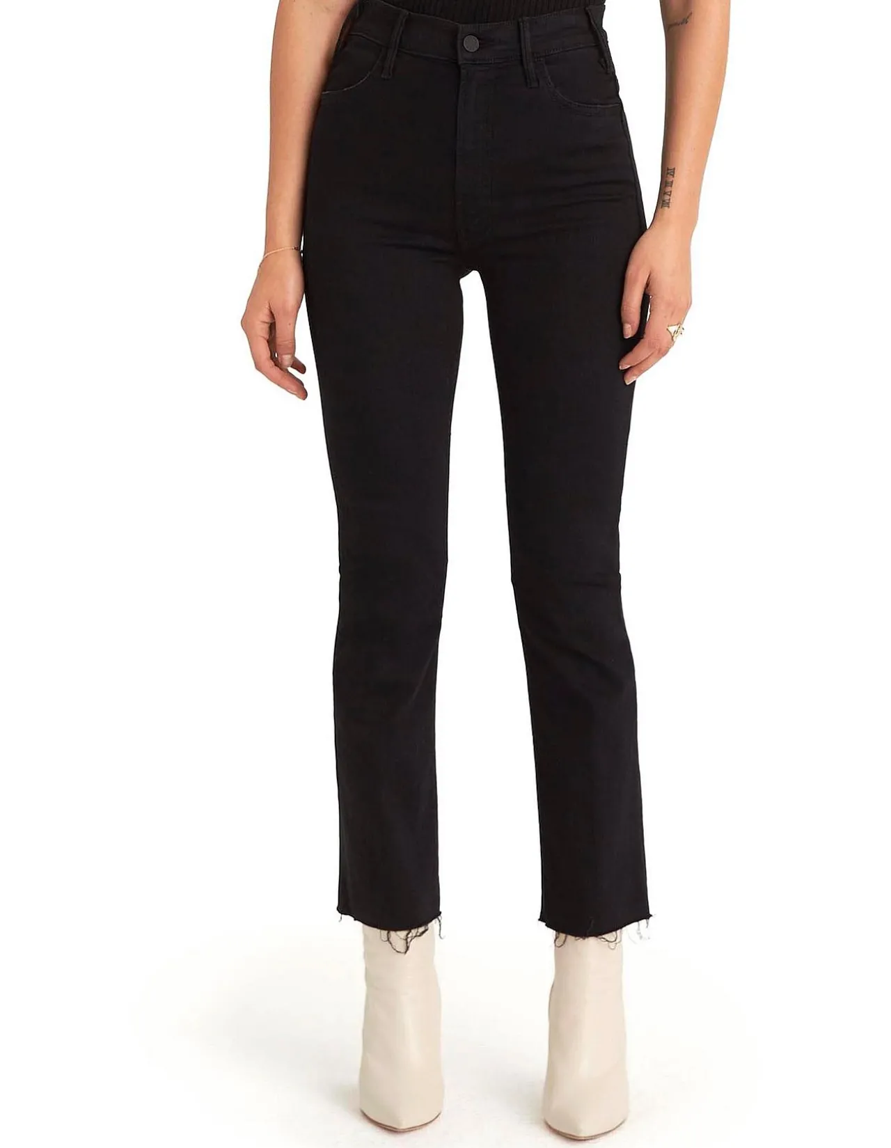 The Hustler Ankle Fray High Rise Mini Boot Jeans
