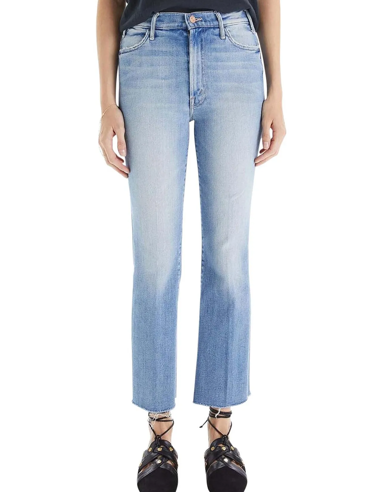 The Hustler Ankle Fray High Rise Mini Boot Jeans