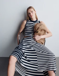 The Knit Mixed Stripe Skirt