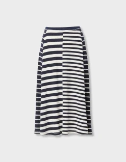 The Knit Mixed Stripe Skirt