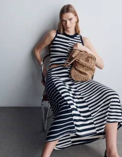 The Knit Mixed Stripe Skirt
