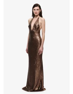 THE PLUNGE SEQUIN JERSEY DRESS
