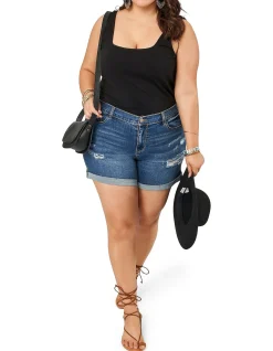 THE POETIC GYPSY - LORILI DISTRESSED DENIM SHORT