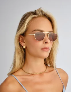 THE CHLOE GOLD AVIATOR SUNGLASSES