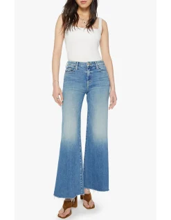 The Roller High Rise Wide Leg Fray Hem Jeans
