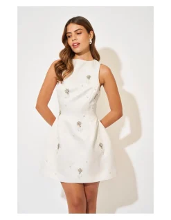 The Ultimate Muse Satin Crystal Mini Dress