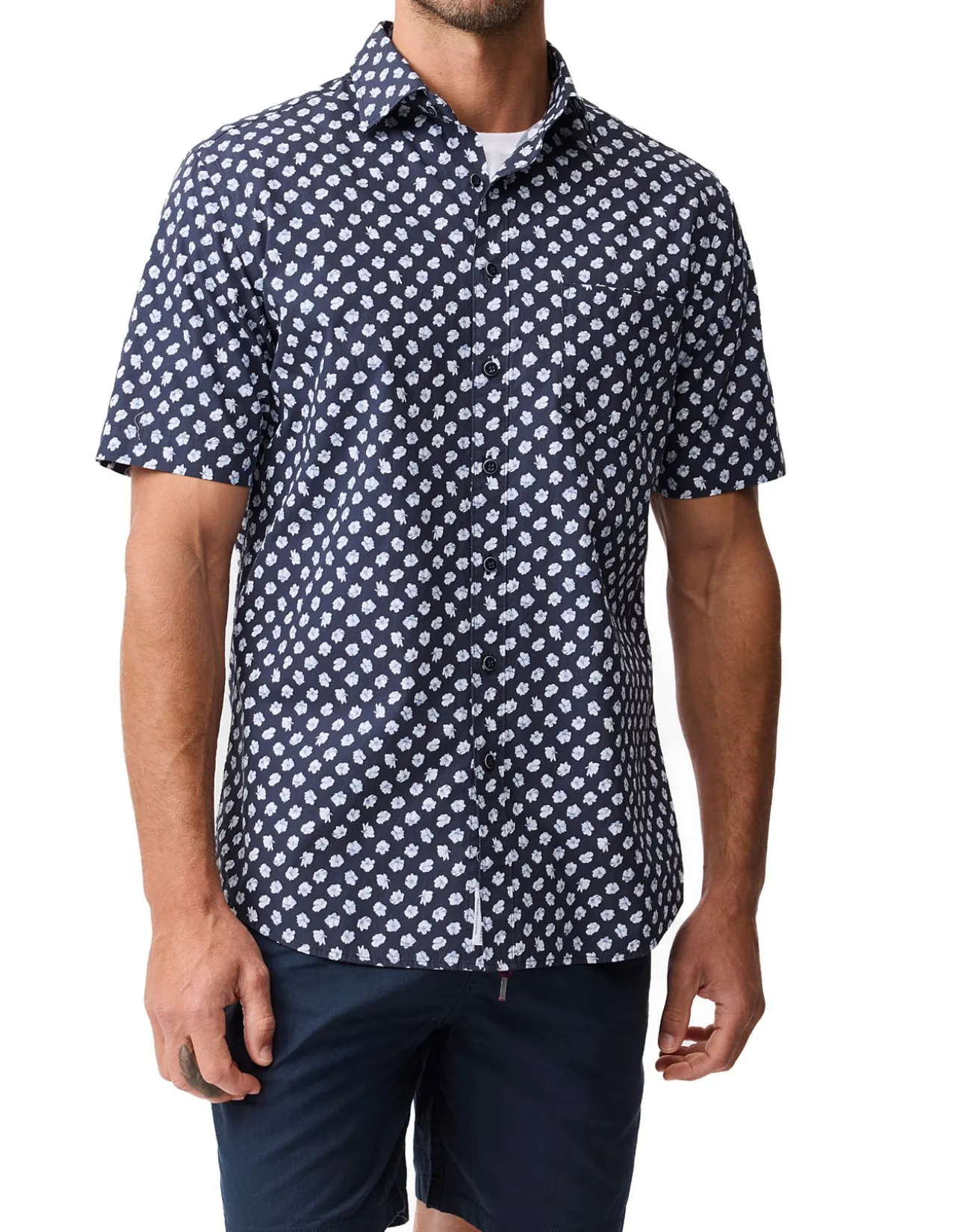 THOMSONS CROSSING SHORT SLEEVE SHIRT - NAVY