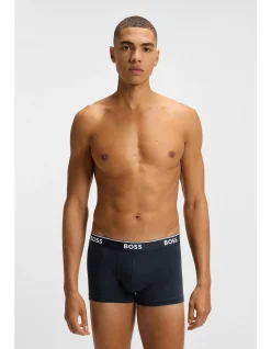 Three-pack of stretch-cotton trunks with logo waistbands